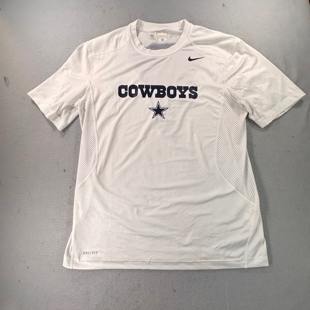 Nike NFL Dallas Cowboys Mens Large White Dri-FIT Training Shirt Mesh Onfield